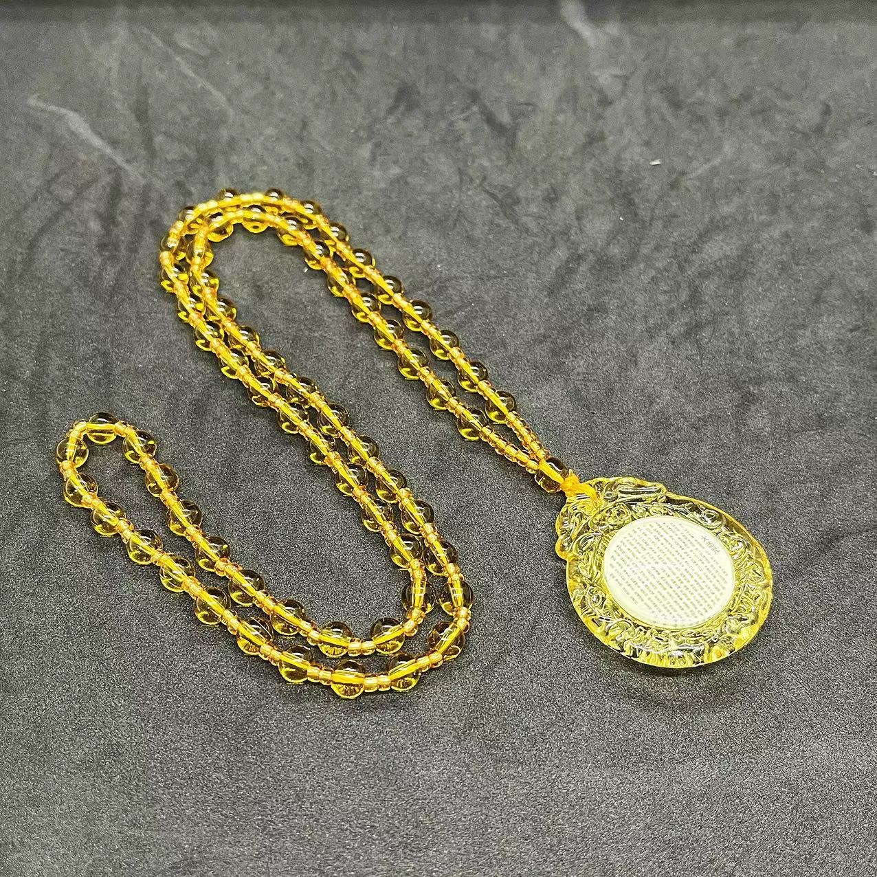 Mantra Glass Sweater Chain Bodhisattva Temple Pendant