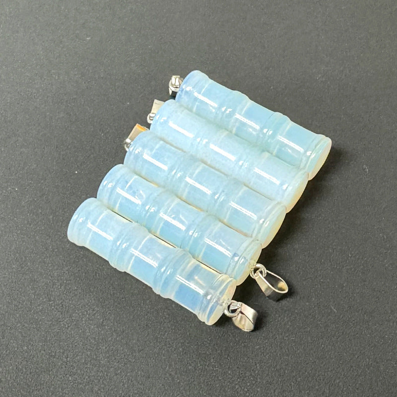 Bamboo Joint Natural Crystal Agate Stone Festival Pendants