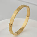 Steel Creative Simple Corrosion Diamond Plaid Pattern Buckle Couple Bracelets