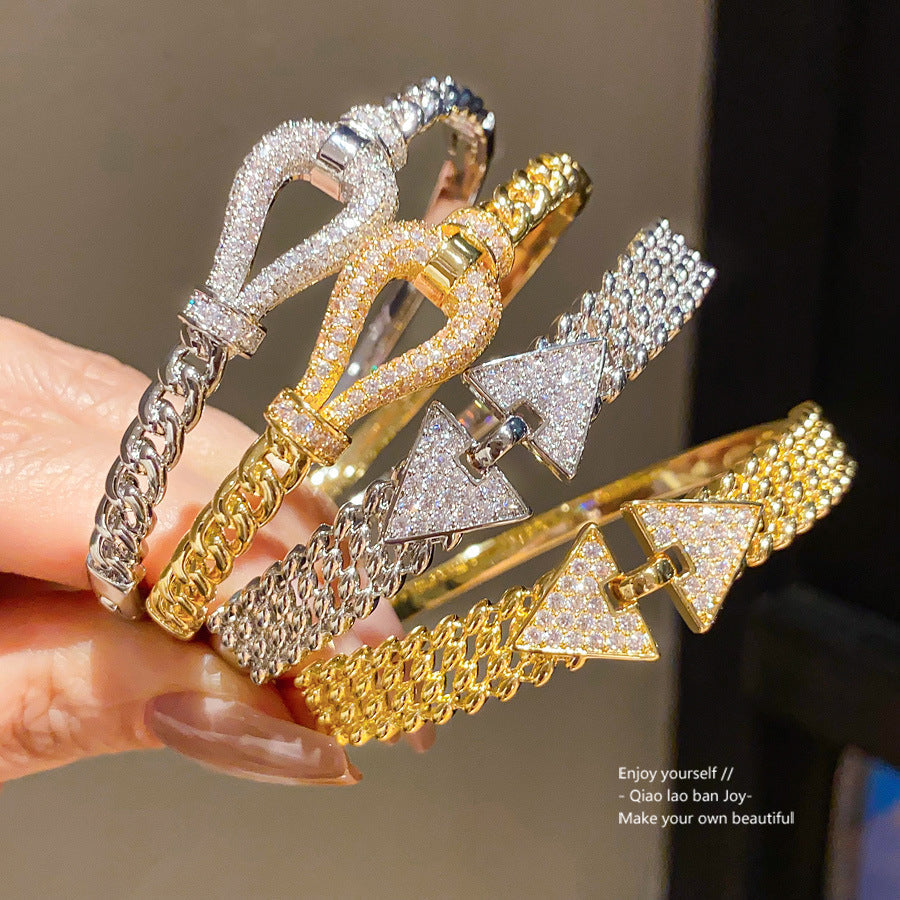 Zircon Triangle Buckle Graceful Personality Light Luxury Bracelets