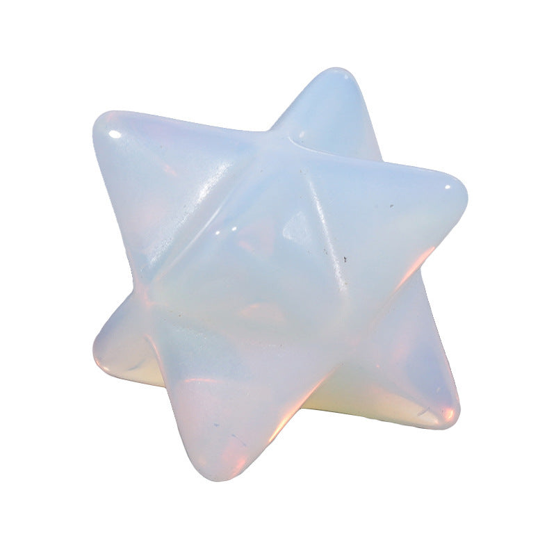 Natural Crystal Stone Six-pointed Star Three-dimensional Of Pendants