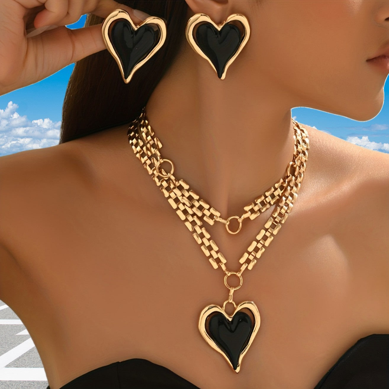 Stylish Women's Fashionable Simple Turquoise Suit Jewelry Set