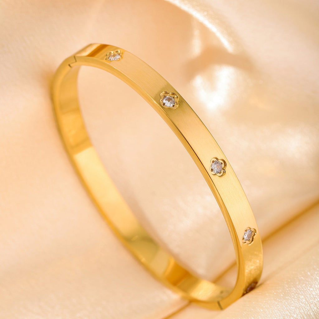 Light Luxury Stainless Steel Inlaid Zircon Temperamental Minority Simple High-grade Bracelets