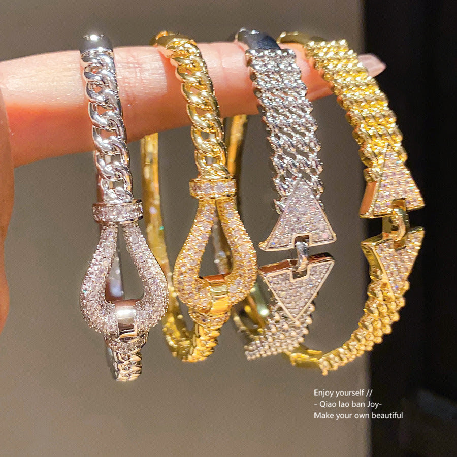 Zircon Triangle Buckle Graceful Personality Light Luxury Bracelets