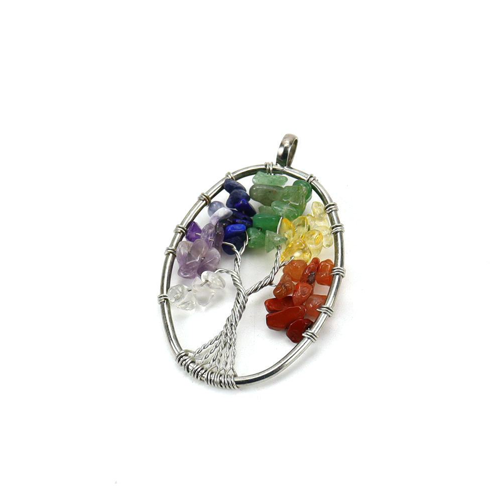 Gravel Crystal Lucky Tree Colorful Stone Pendant