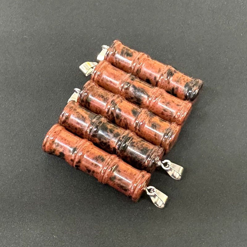 Bamboo Joint Natural Crystal Agate Stone Festival Pendants