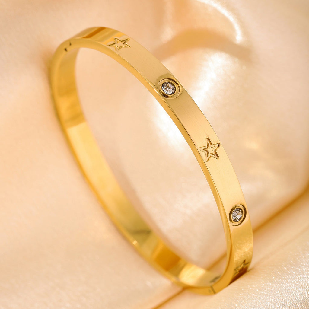 Light Luxury Stainless Steel Inlaid Zircon Temperamental Minority Simple High-grade Bracelets