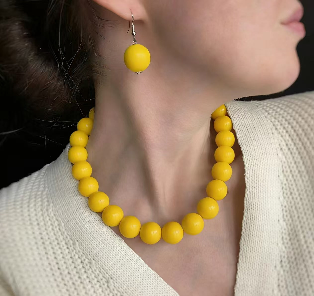 Design Round Beads Handmade Beaded Niche Vintage Necklaces