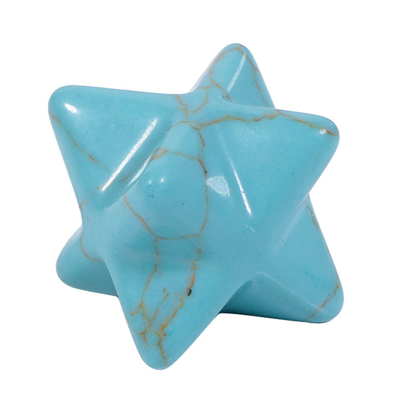 Natural Crystal Stone Six-pointed Star Three-dimensional Of Pendants