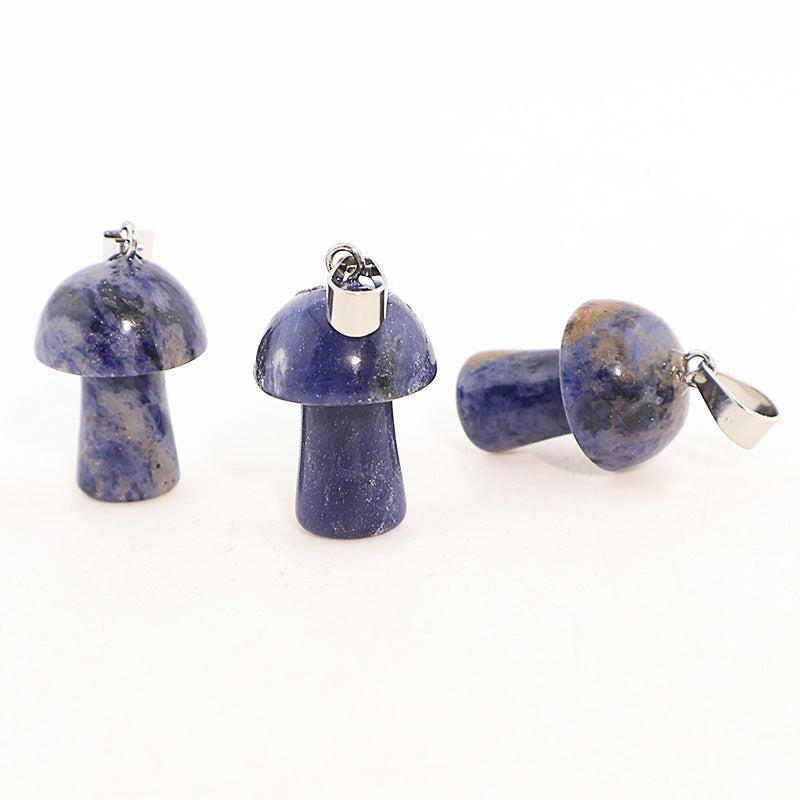 Natural Crystal Jade Mushroom Tigereye Pink Pendant
