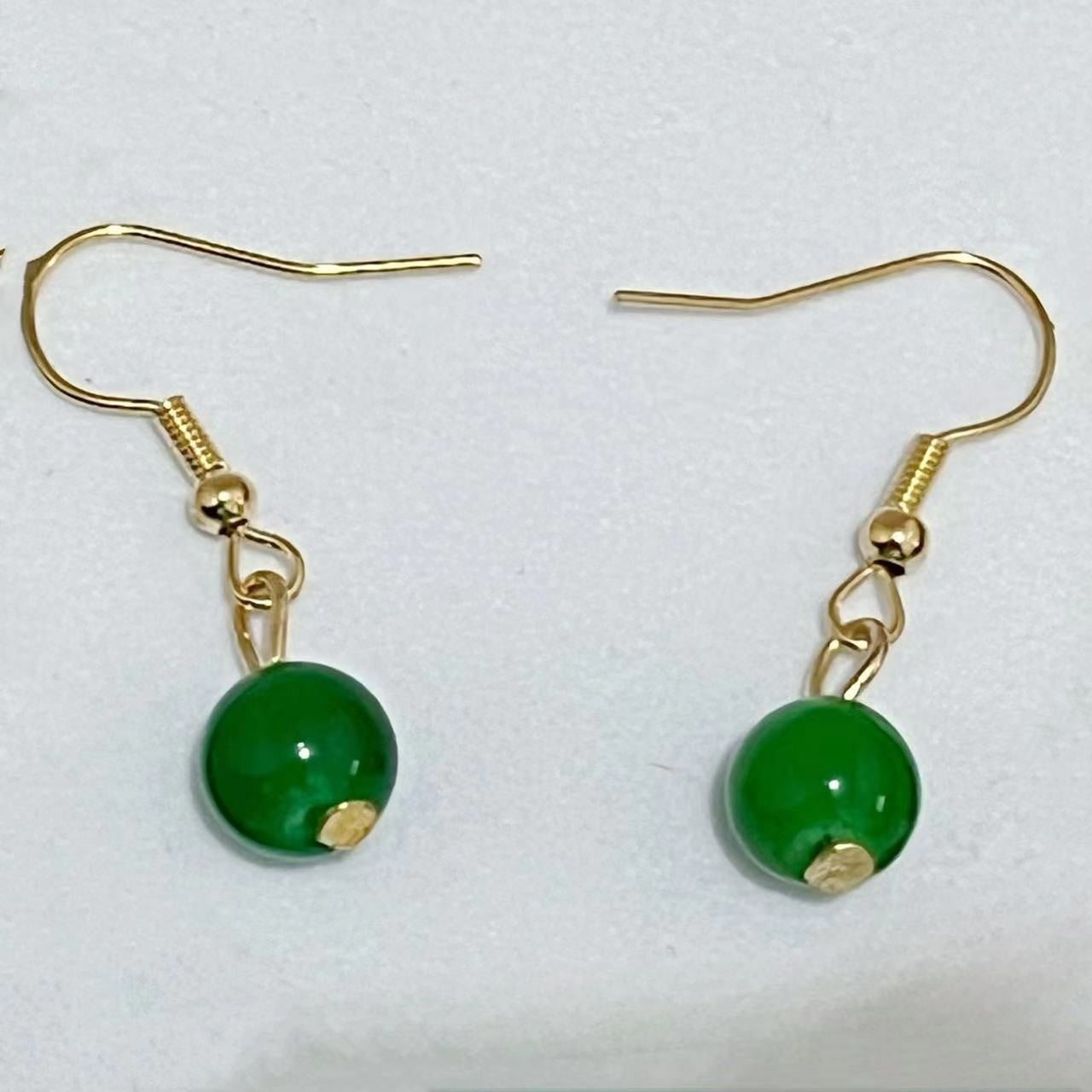 Style Imitation Green Chalcedony Three-piece Mom Chain Temperament Rings