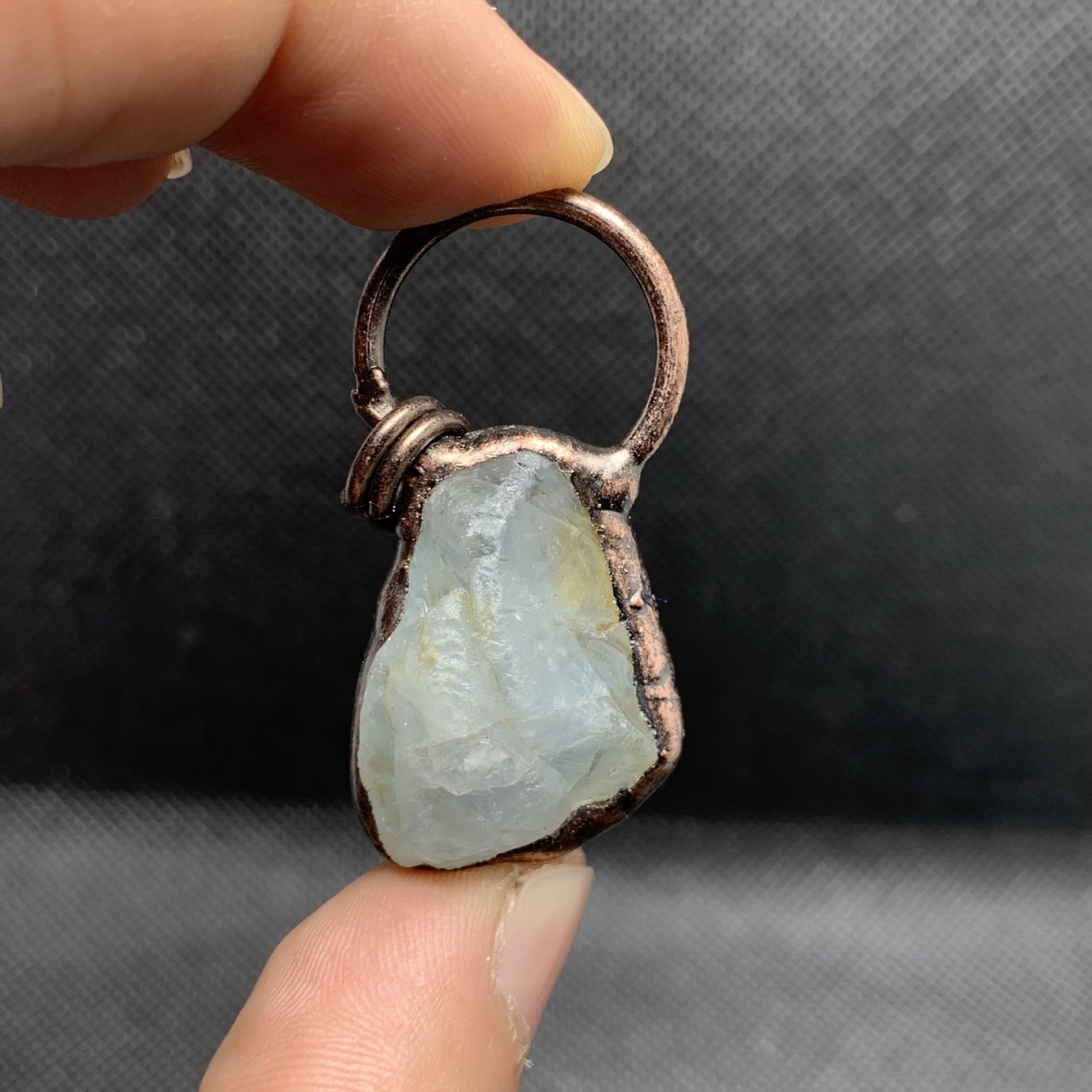 Retro Style Amethyst Citrine Fluorite Black Tourmaline White Crystal Column Pendant
