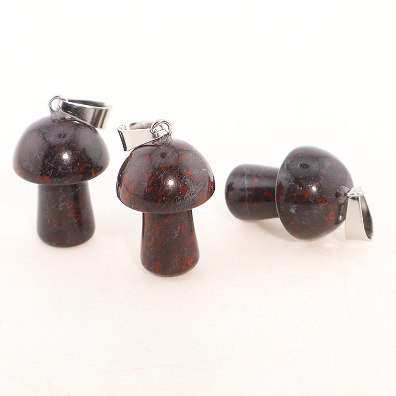 Natural Crystal Jade Mushroom Tigereye Pink Pendant