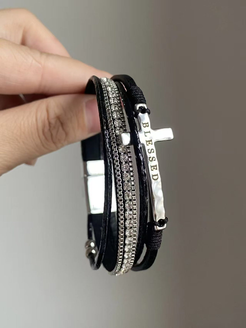 Dark Hot Style Leather Cross Retro Personality High Sense Fashionable Bracelets