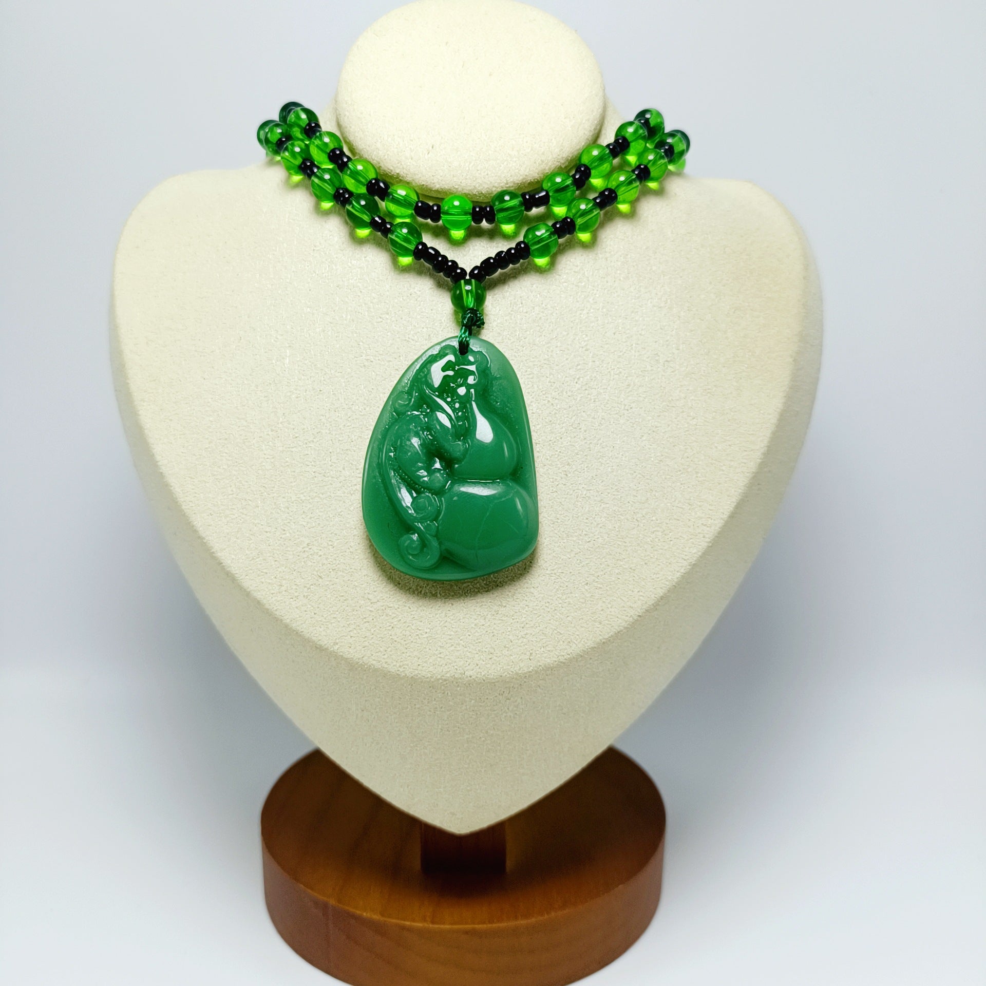Jade Glass Dark Green Light Smooth Small Goldfish All Kinds Pendant
