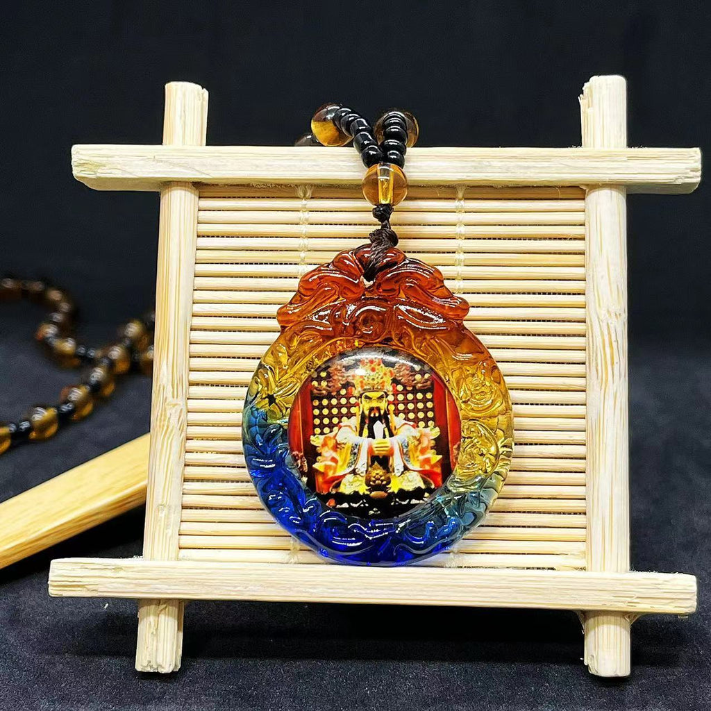 Mantra Glass Sweater Chain Bodhisattva Temple Pendant