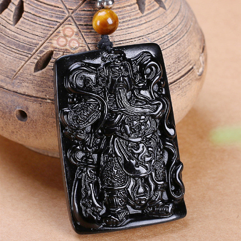 Men's Natural Icy Dragon Yu God Of Pendant