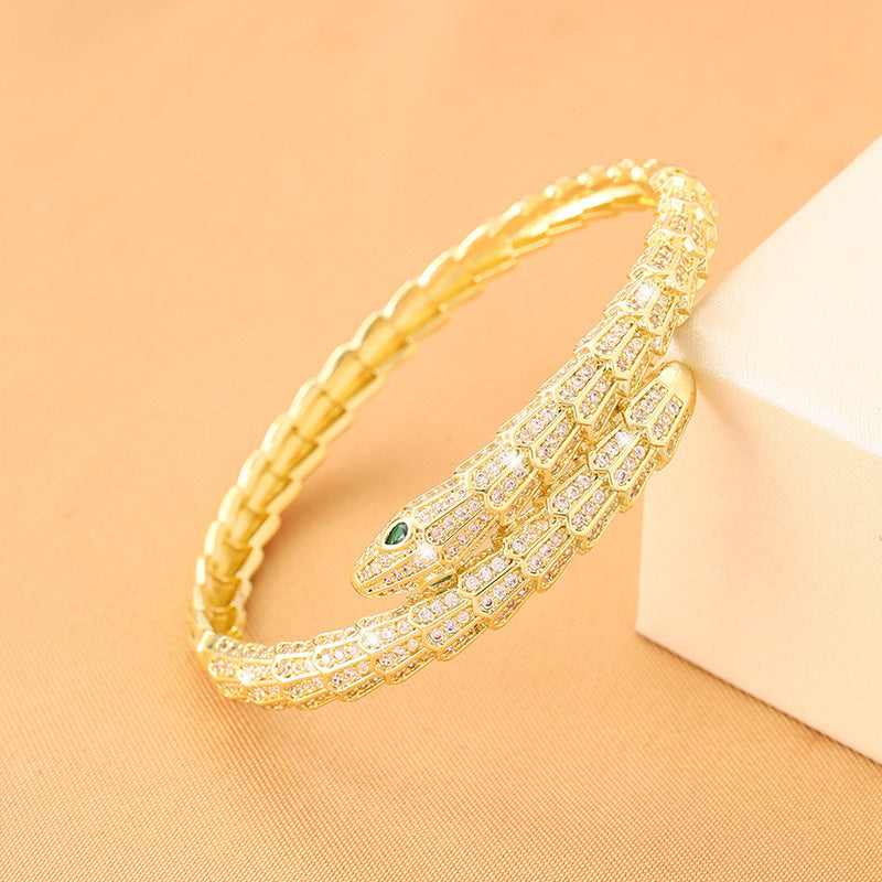 Personality Retro Snake-shaped Female Open Full Bracelet