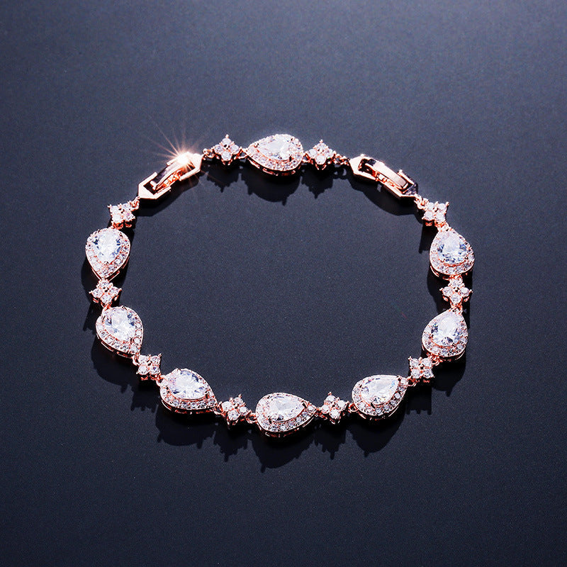 Women's Classic Water Drop Zircon Fashion Personalized Bridal Bracelet