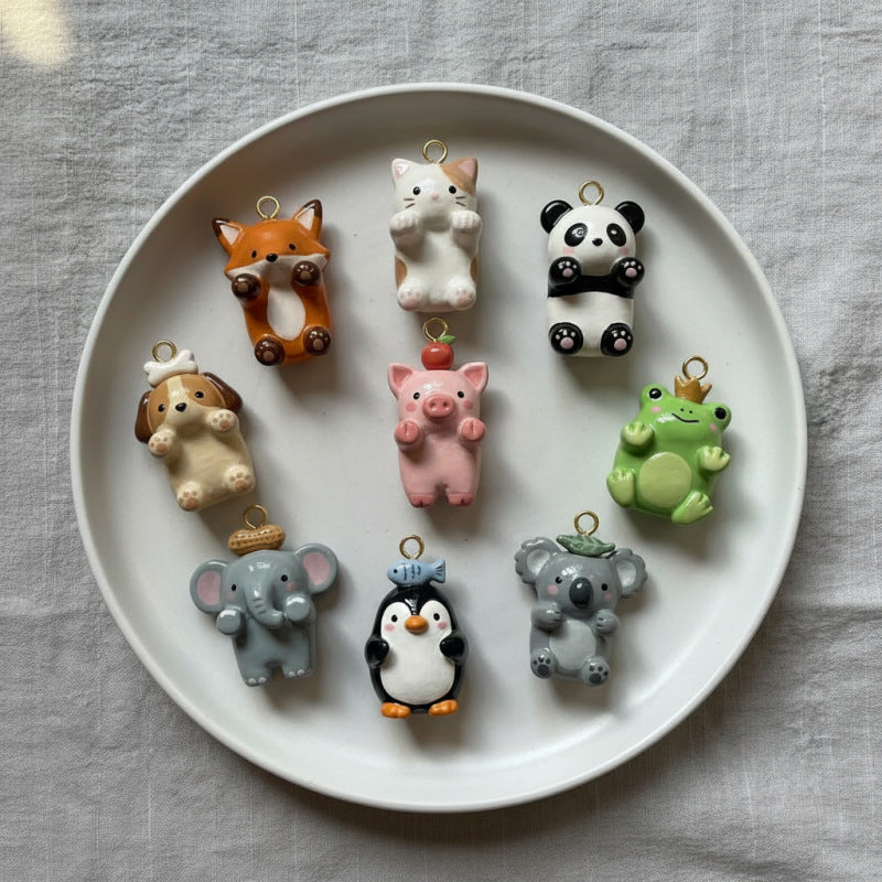 Small Animal Series Fox Kitten Frog Pendant