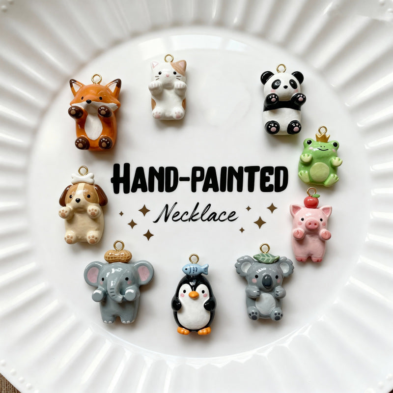 Small Animal Series Fox Kitten Frog Pendant