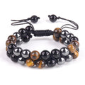 Men's Eye Obsidian Woven Adjustable Black Magnet Bracelet