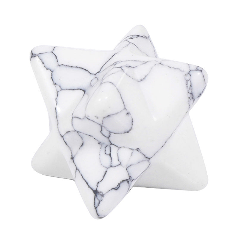 Natural Crystal Stone Six-pointed Star Three-dimensional Of Pendants