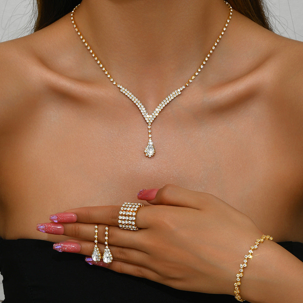 Attractive Casual Bridal For Rhinestone Wedding Jewelry Set