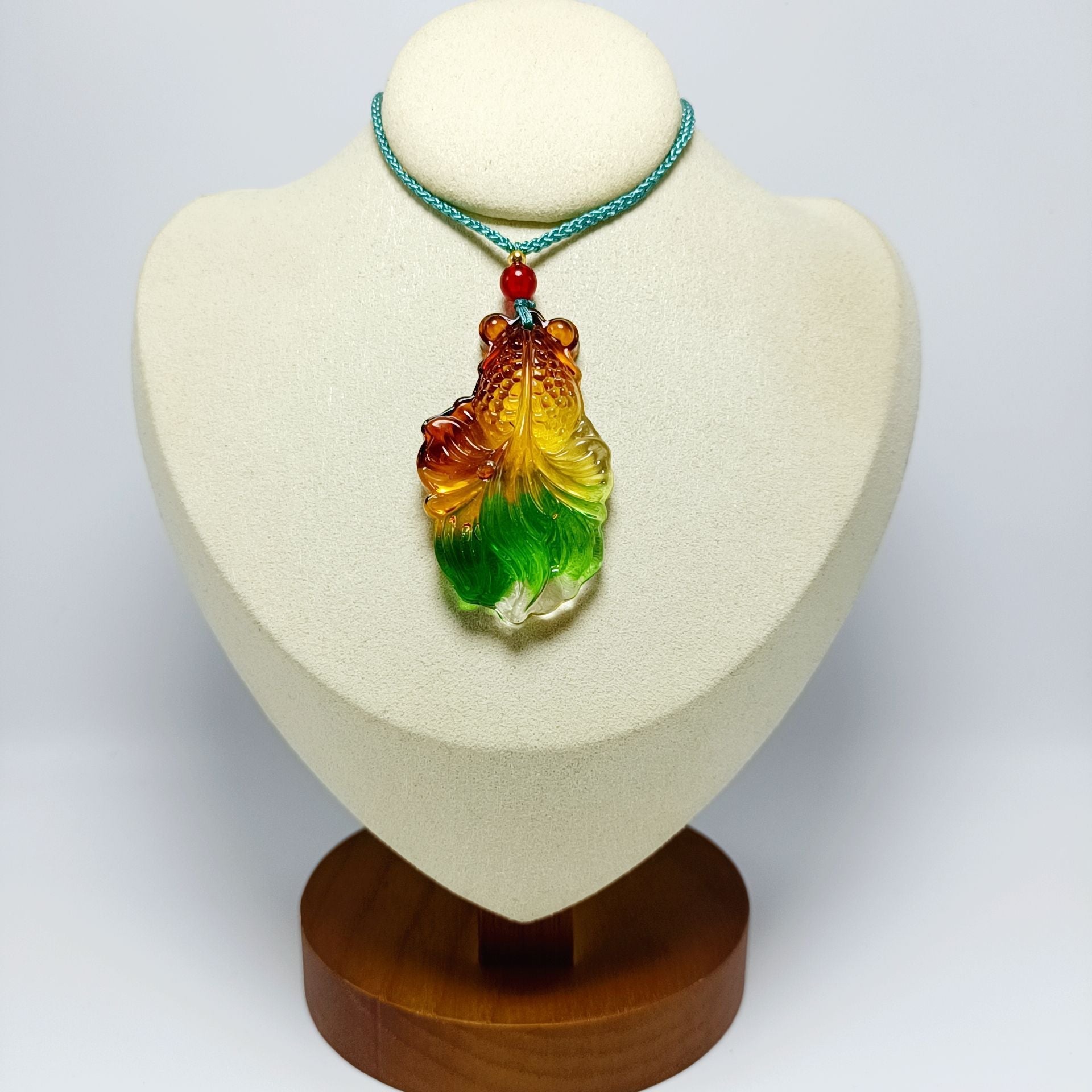 Jade Glass Dark Green Light Smooth Small Goldfish All Kinds Pendant