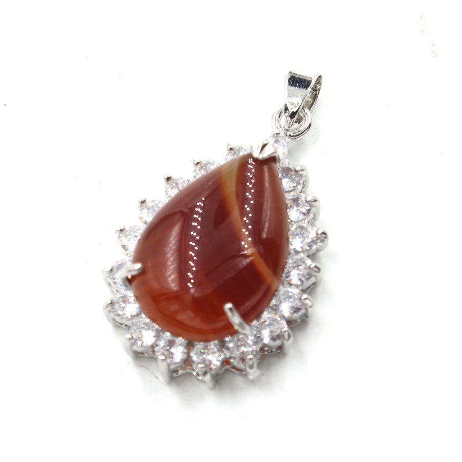 Drop-shaped Crystal Inlaid Rhinestone Edge Fashion Pendant