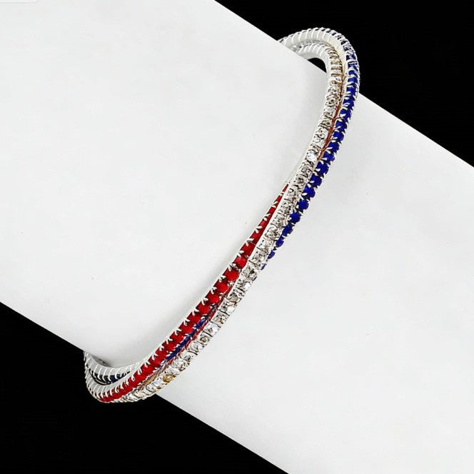 Fashion Luxury Popular Rhinestone Staggered Independence Day Bracelet