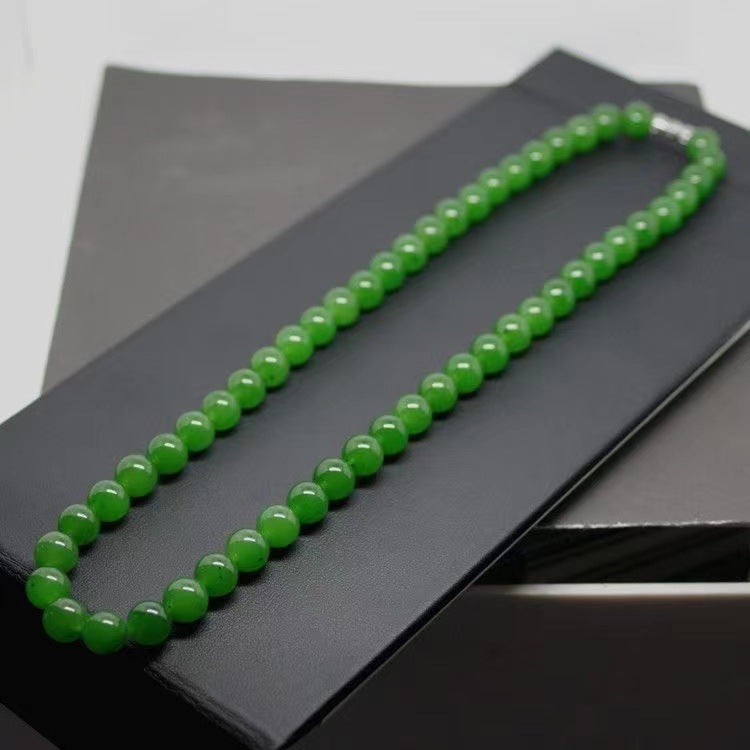 Style Imitation Green Chalcedony Three-piece Mom Chain Temperament Rings