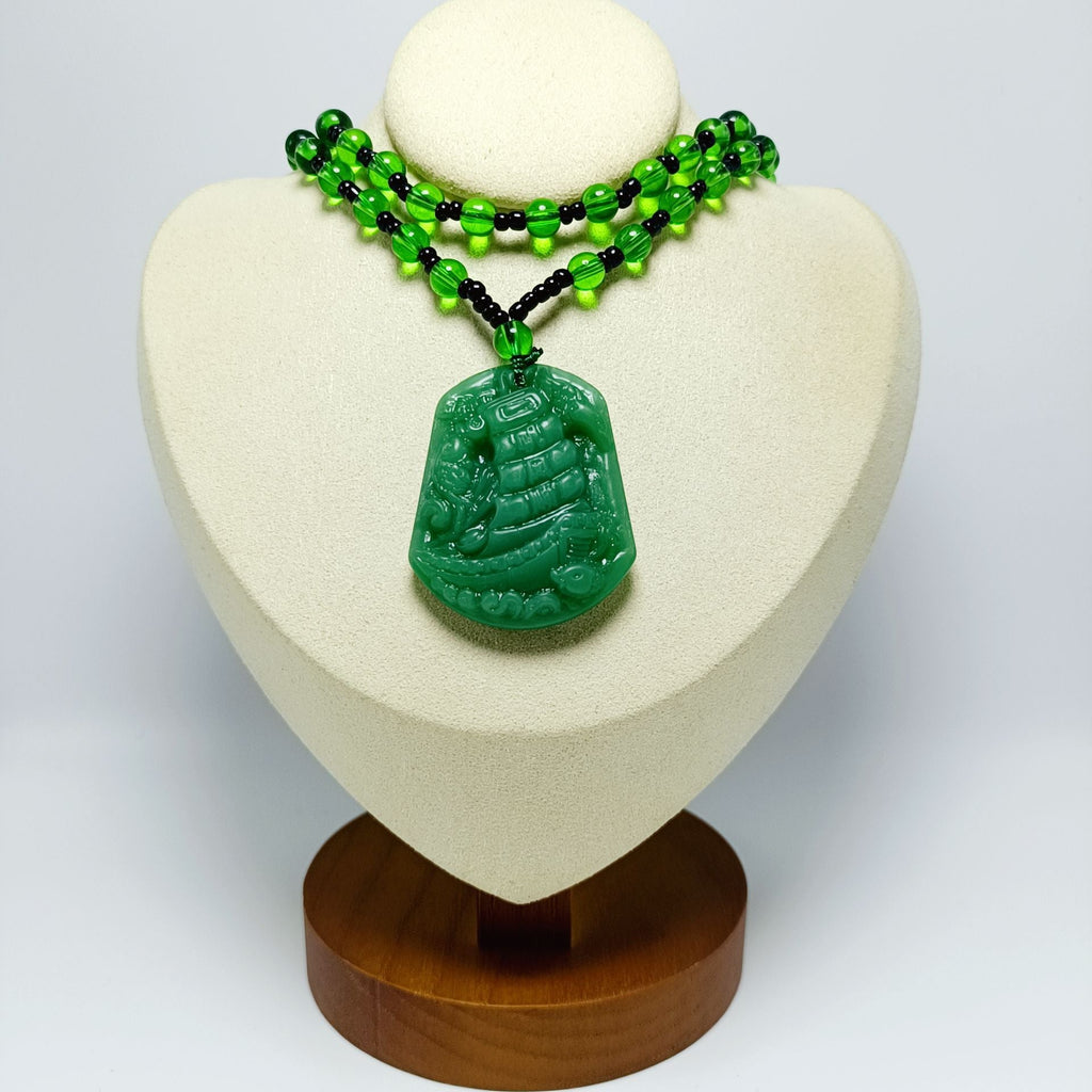 Jade Glass Dark Green Light Smooth Small Goldfish All Kinds Pendant