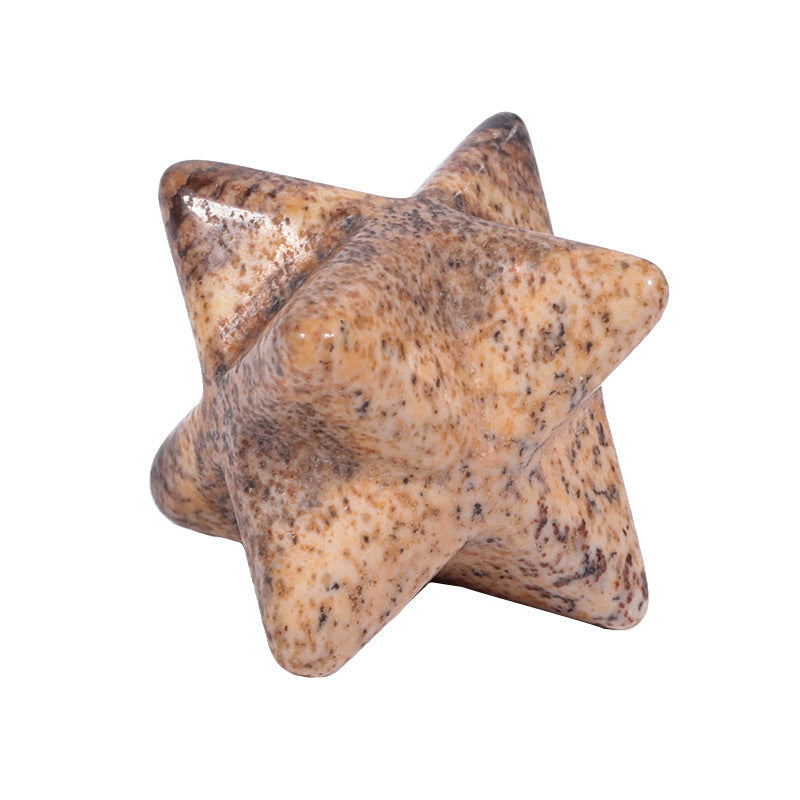 Natural Crystal Stone Six-pointed Star Three-dimensional Of Pendants
