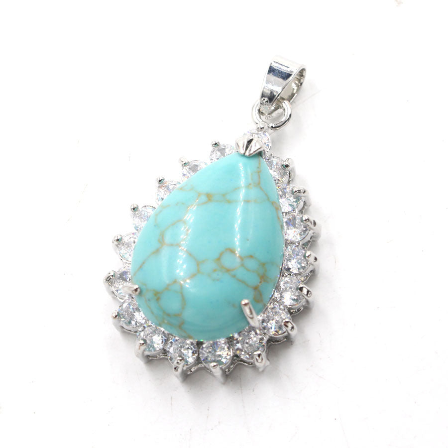 Drop-shaped Crystal Inlaid Rhinestone Edge Fashion Pendant