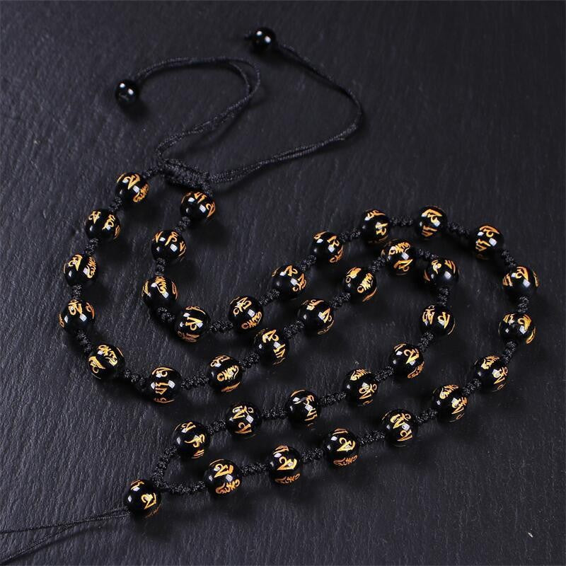 Crystal Taoist Master Full Obsidian Arhat Pendants