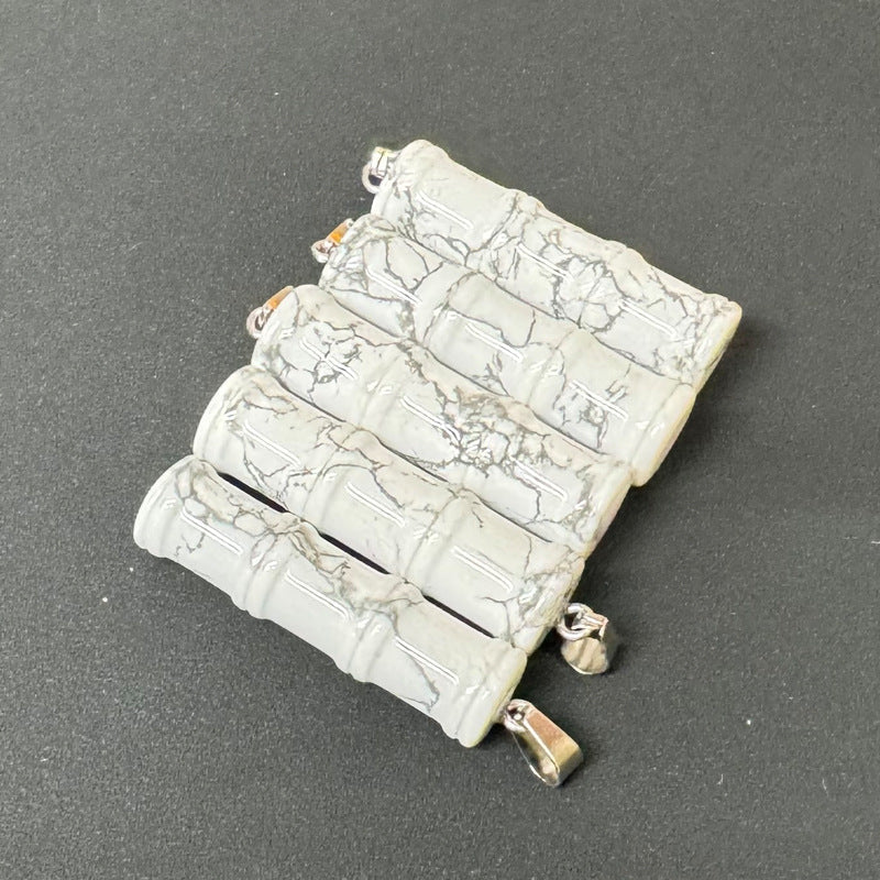 Bamboo Joint Natural Crystal Agate Stone Festival Pendants
