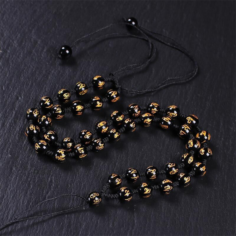 Crystal Taoist Master Full Obsidian Arhat Pendants