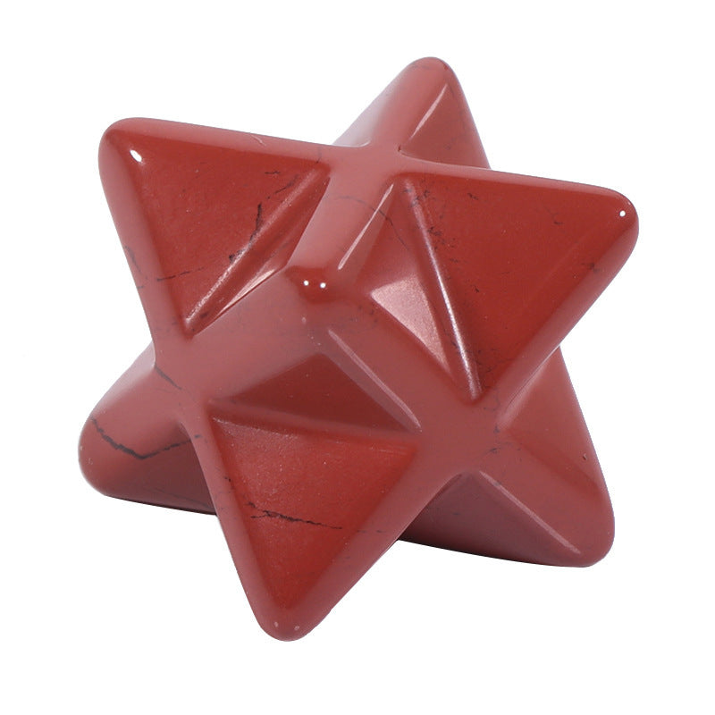 Natural Crystal Stone Six-pointed Star Three-dimensional Of Pendants