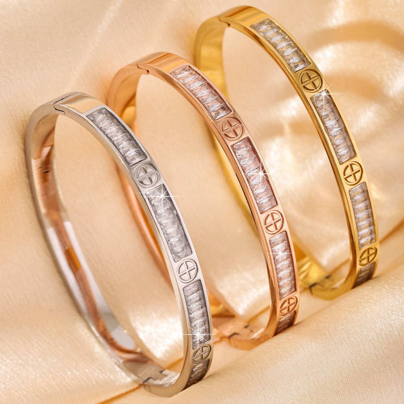 Light Luxury Stainless Steel Inlaid Zircon Temperamental Minority Simple High-grade Bracelets