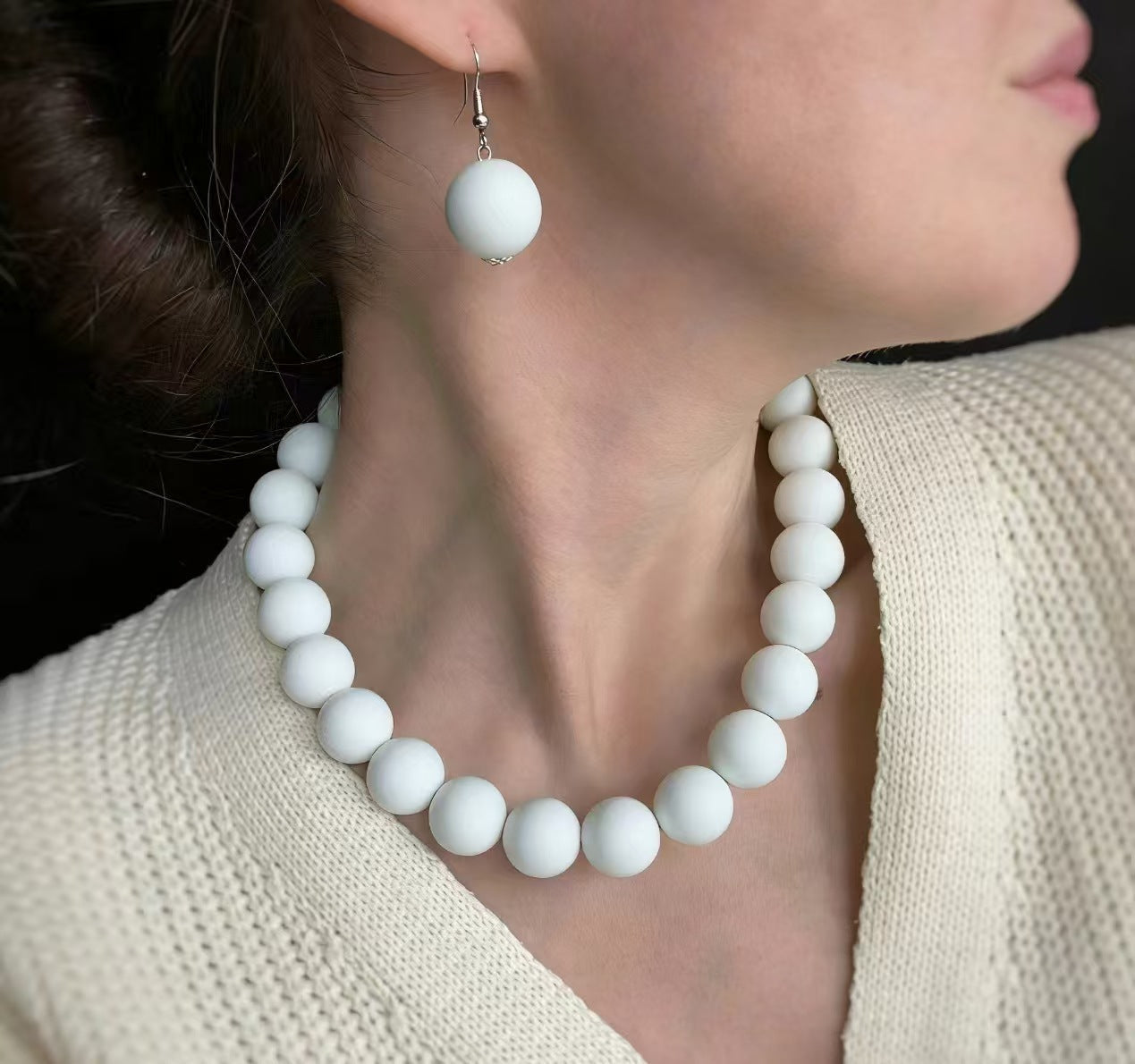 Design Round Beads Handmade Beaded Niche Vintage Necklaces