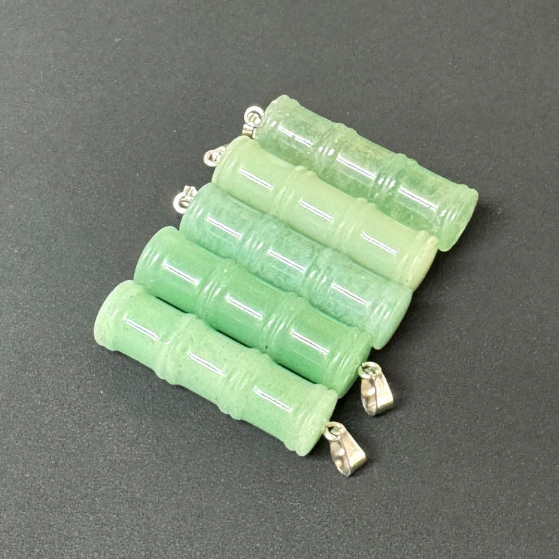 Bamboo Joint Natural Crystal Agate Stone Festival Pendants