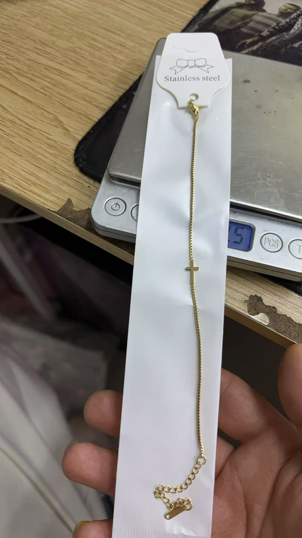 Small Stainless Steel Cross Shelf Personality Necklaces