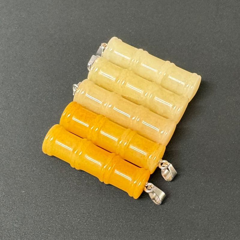Bamboo Joint Natural Crystal Agate Stone Festival Pendants