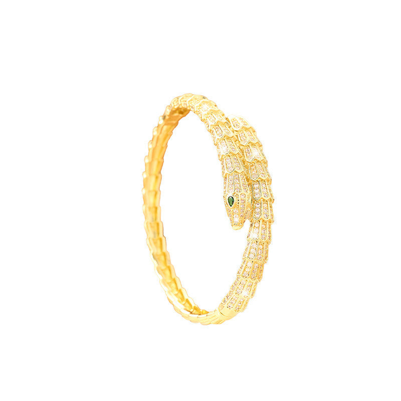 Personality Retro Snake-shaped Female Open Full Bracelet