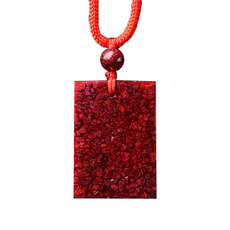 Crystal Sand Lucky Peace Buckle Bead Cinnabar Live Pendant