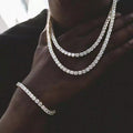 Full Diamond Tennis Single Row Copper Inlaid Zircon Duck Tongue Jewelry Set