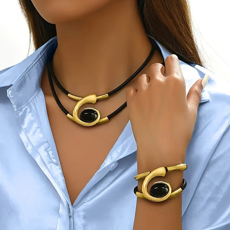 Stylish Women's Fashionable Simple Turquoise Suit Jewelry Set