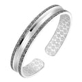 Men's Texture Open Hand Solid Ripple Concave Bracelet