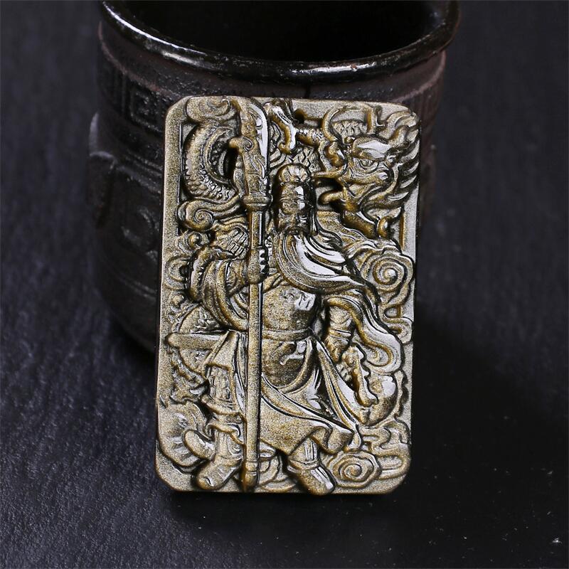 Men's Natural Icy Dragon Yu God Of Pendant